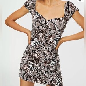 Elegant Black and White Off-Shoulder Dress